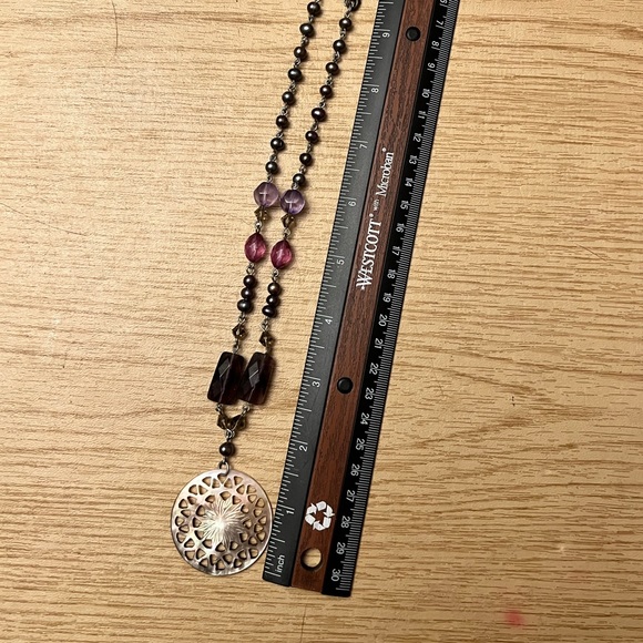 Lia Sophia Necklace - Purple & Black Beads - Picture 2 of 6